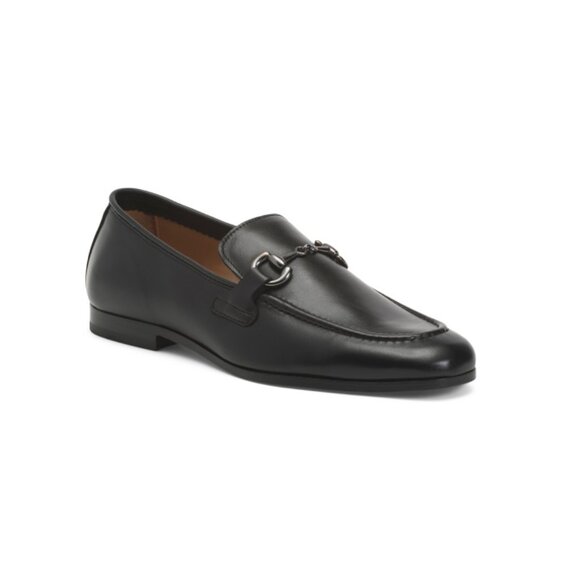 ACE MARKS Black Made In Portugal Mens Leather Antonio Bit Loafers